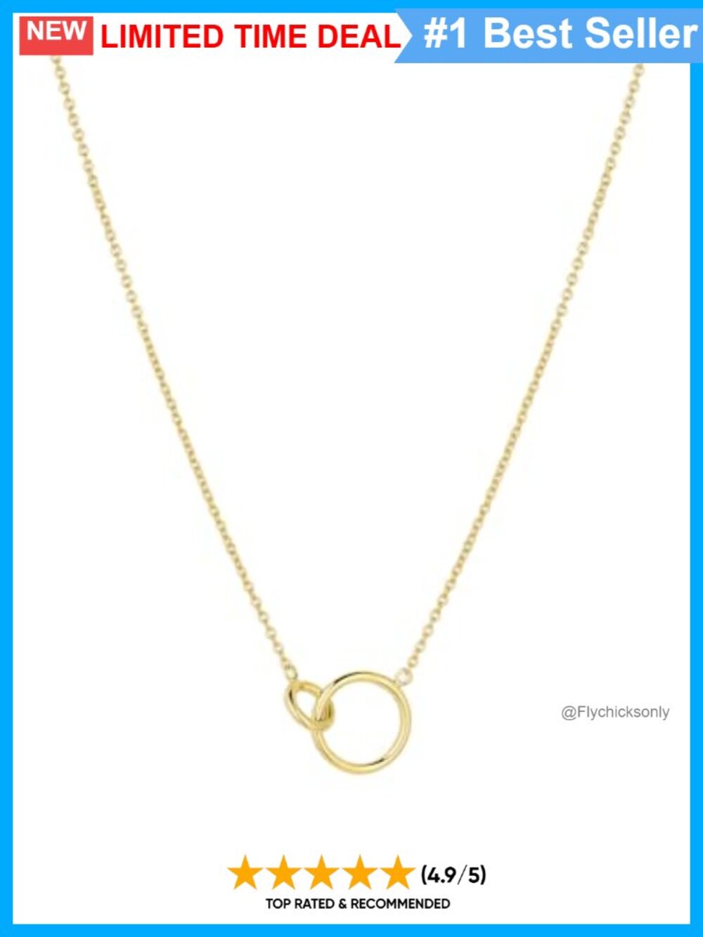 18k Gold Plated Adjustable Charm Necklace 18-inch